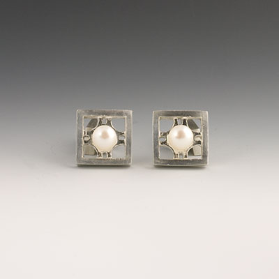 sterling silver cufflinks with pearls
