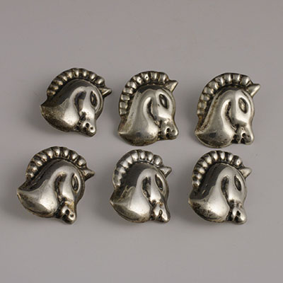 Mexcian Silver Horse Buttons
