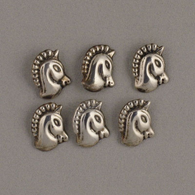Mecian Silver Horse Buttons