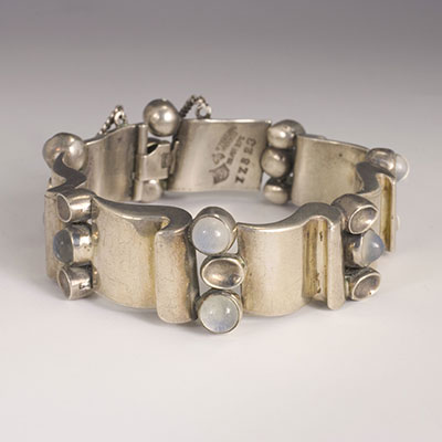 Vintage Mexican Silver jewelry rare Antonio Pineda Silver and moonstone bracelet