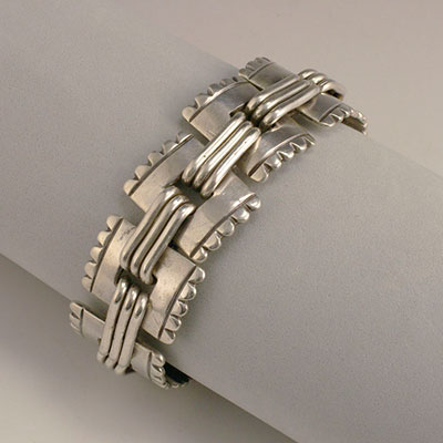 Hector Aguilar sterling silver Ornamental Squares bracelet