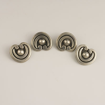 Los Castillo Sterling scroll and bead buttons