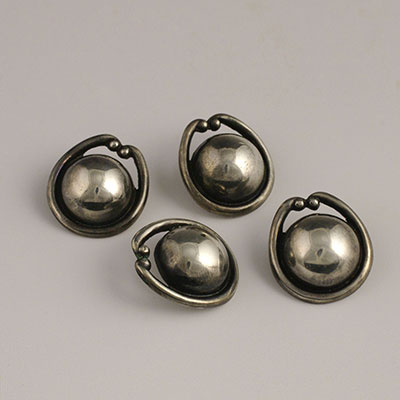 Mecian Silver half dome Buttons
