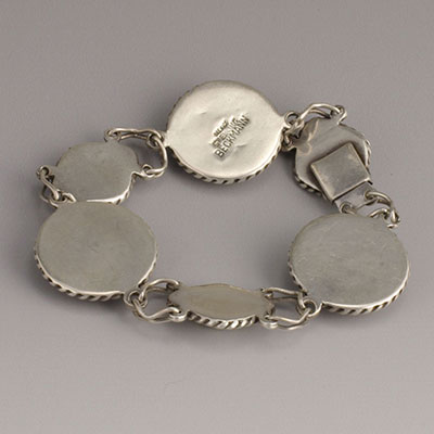 Carmen Beckmann Silver and Opal Matrix Cabochons Bracelet