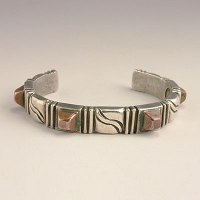 William Spratling silver and copper cuff bracelet